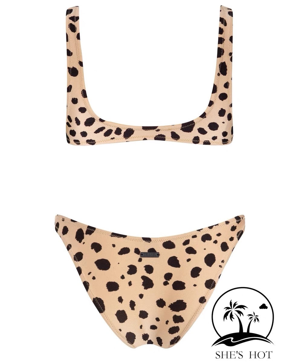 SEASONAL · sheshot承制JERACHEETAH豹纹斑点分体泳衣marysia比基尼brakinis
